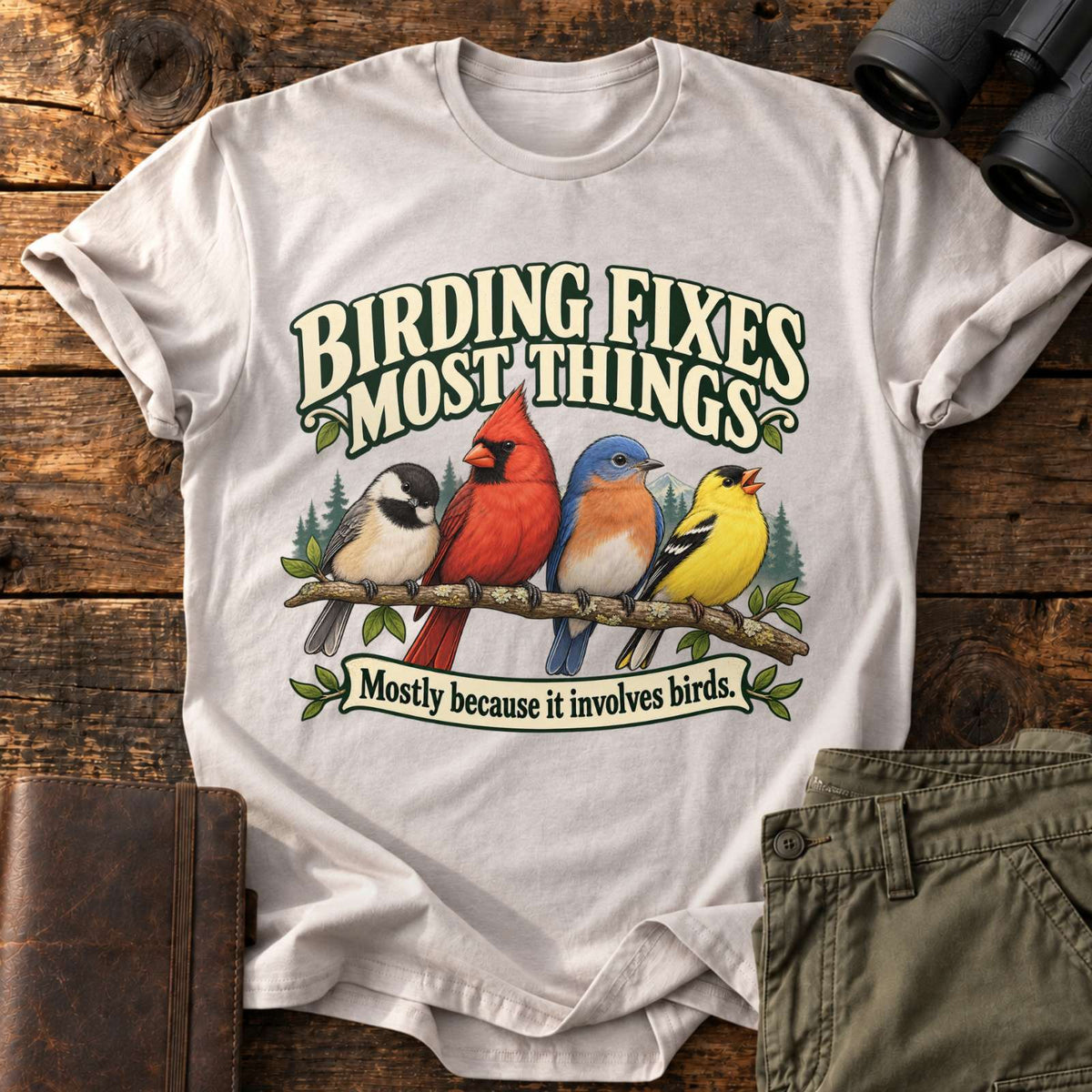 Birding Fixes Most Things Tee