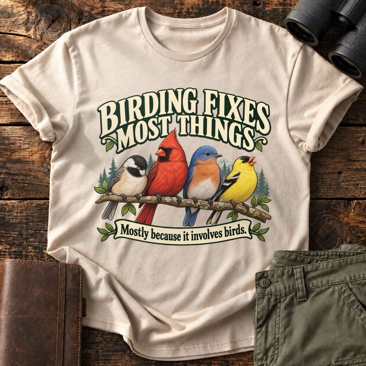Birding Fixes Most Things Tee