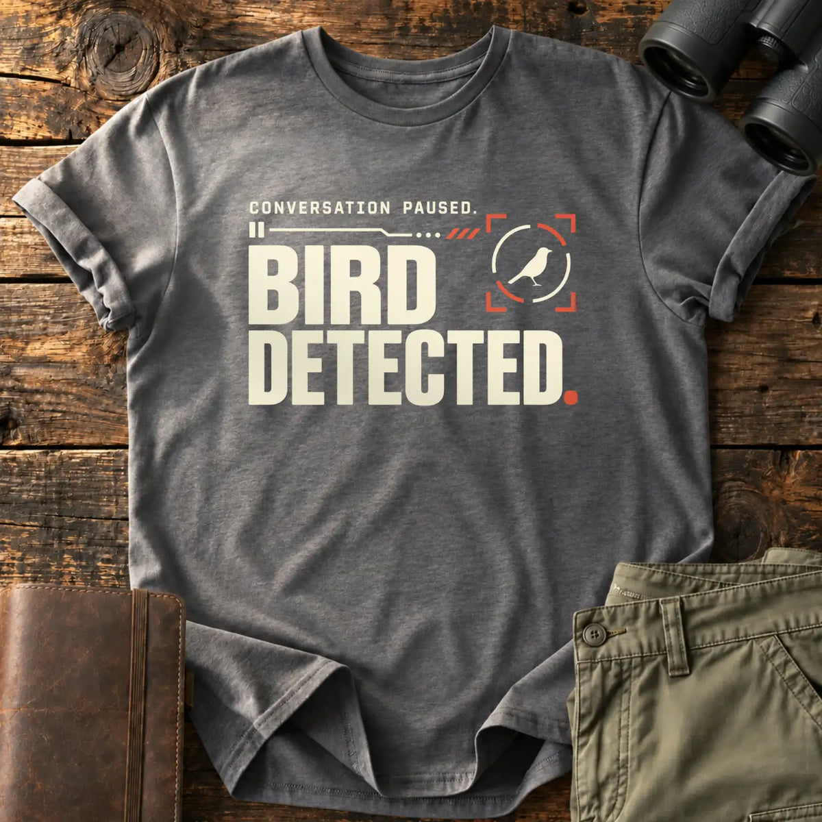 Bird detected. Tee — Charcoal