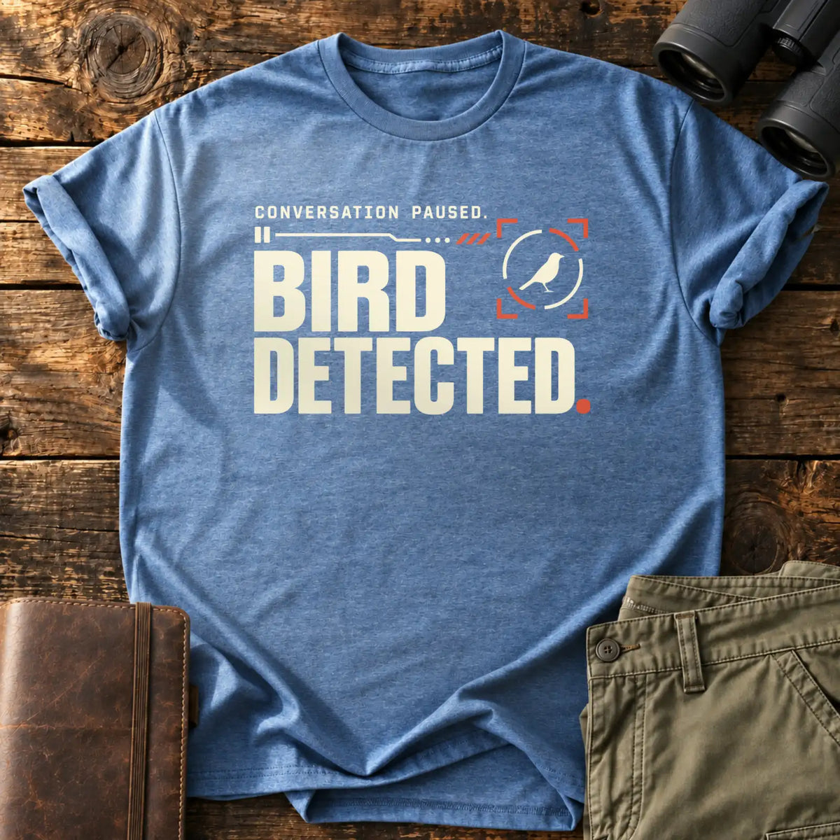 Bird detected. Tee — Heather Indigo