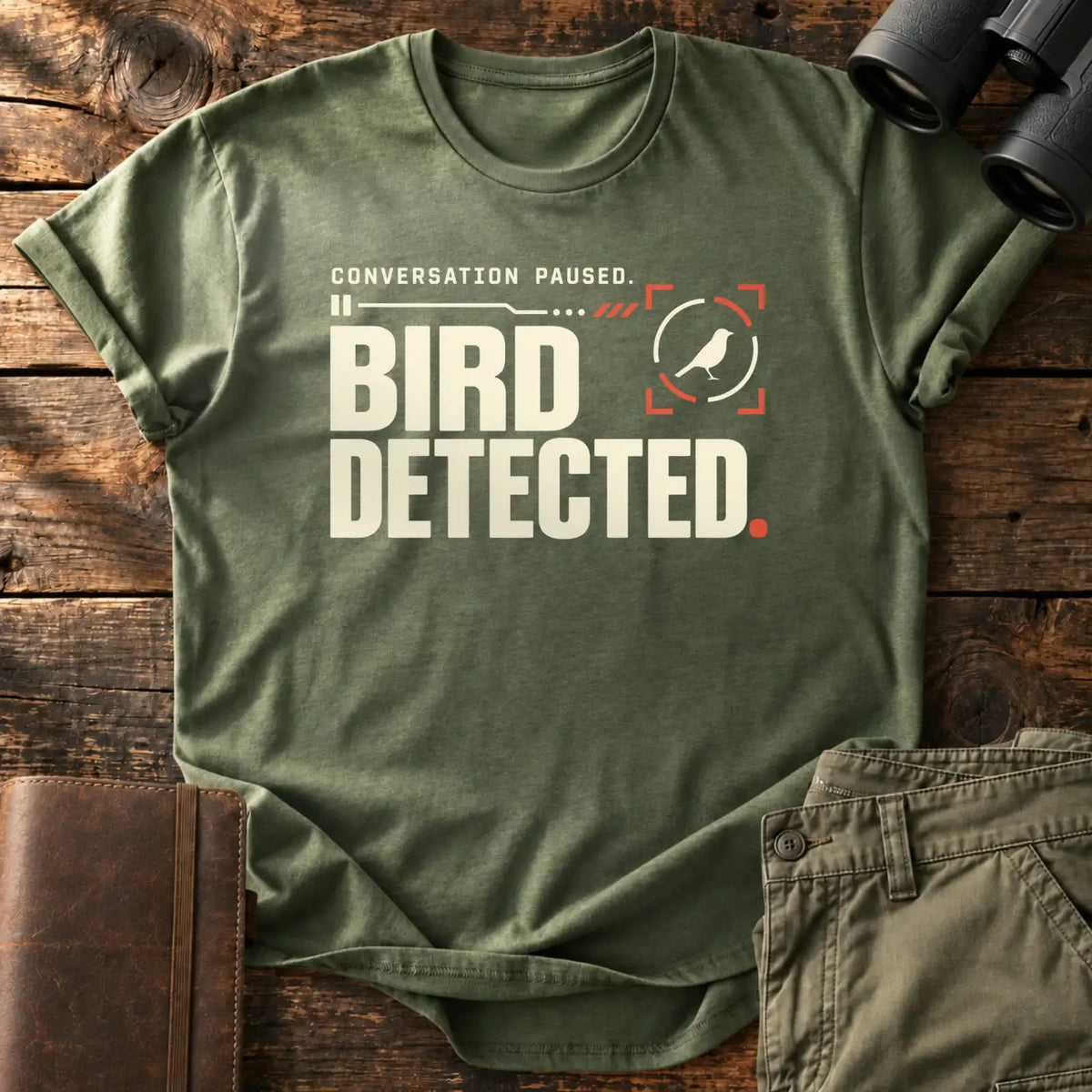 Bird detected. Tee — Military Green