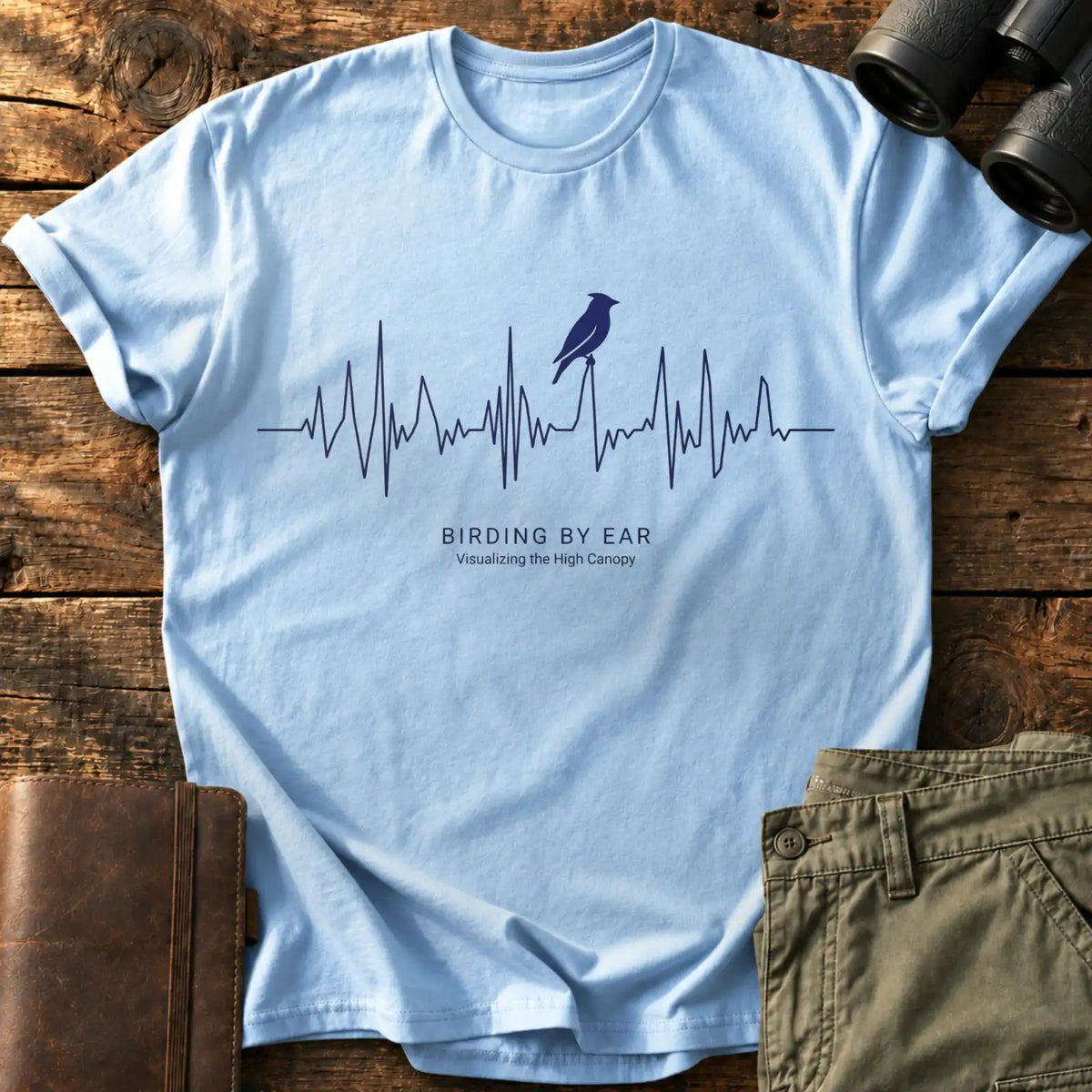 Birding by Ear Tee — Light Blue