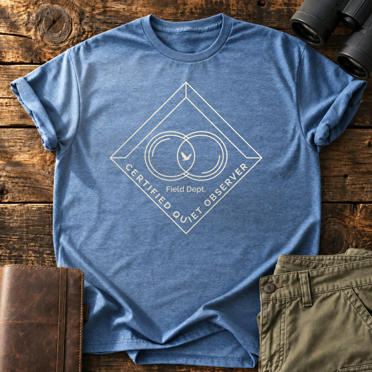 Certified Quiet Observer Tee — Heather Indigo
