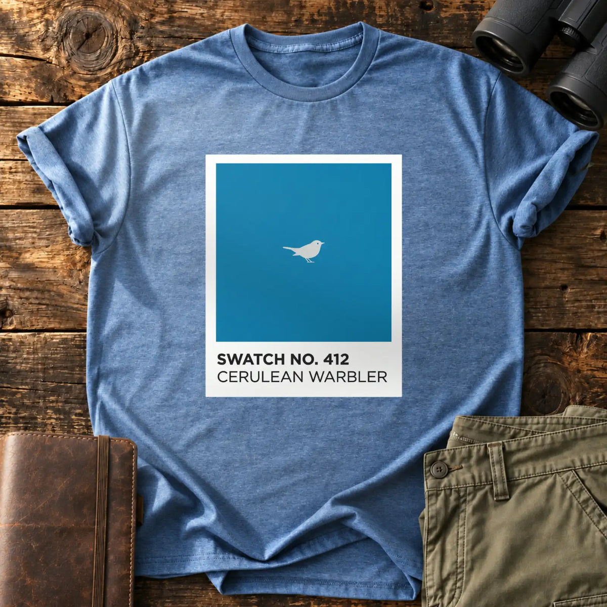 Cerulean Warbler Swatch Tee — Heather Indigo
