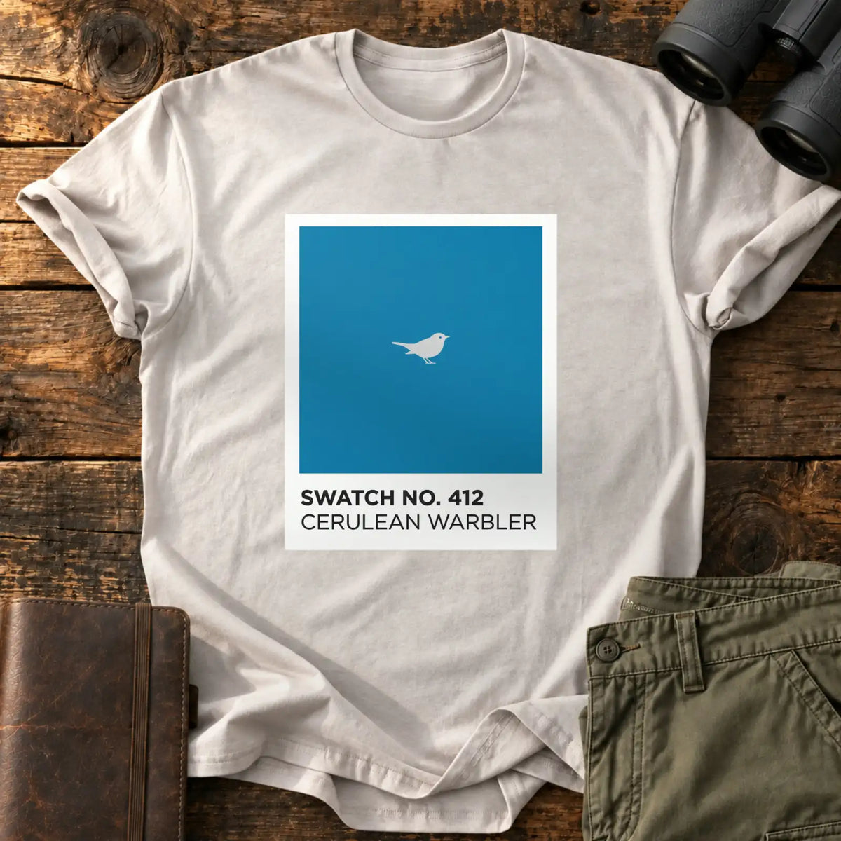 Cerulean Warbler Swatch Tee — Ice Grey