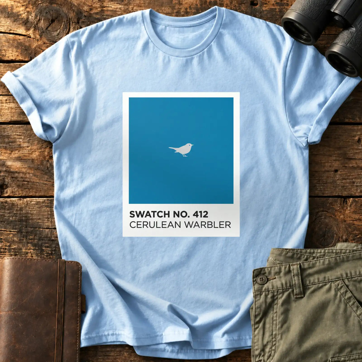 Cerulean Warbler Swatch Tee — Light Blue