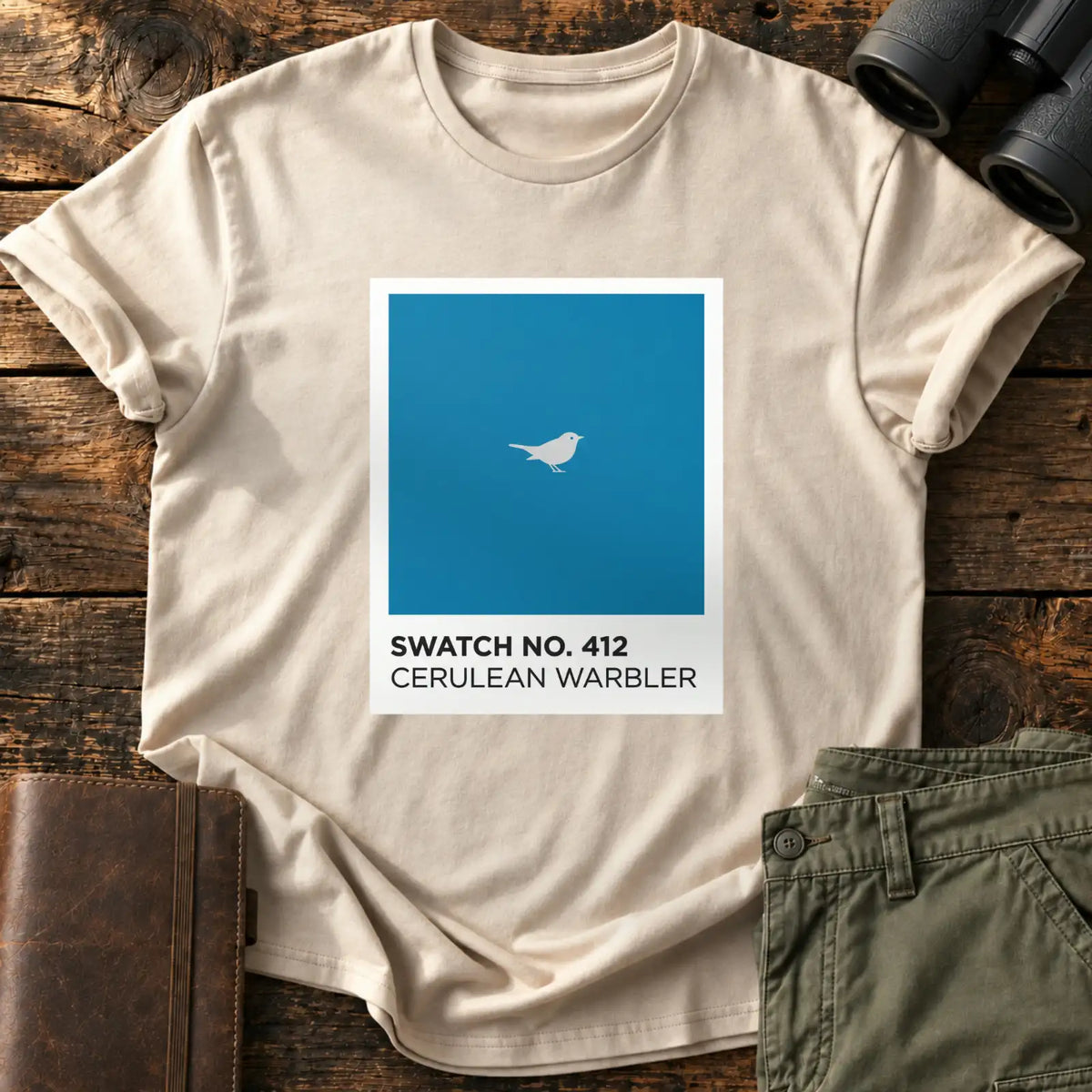 Cerulean Warbler Swatch Tee — Sand
