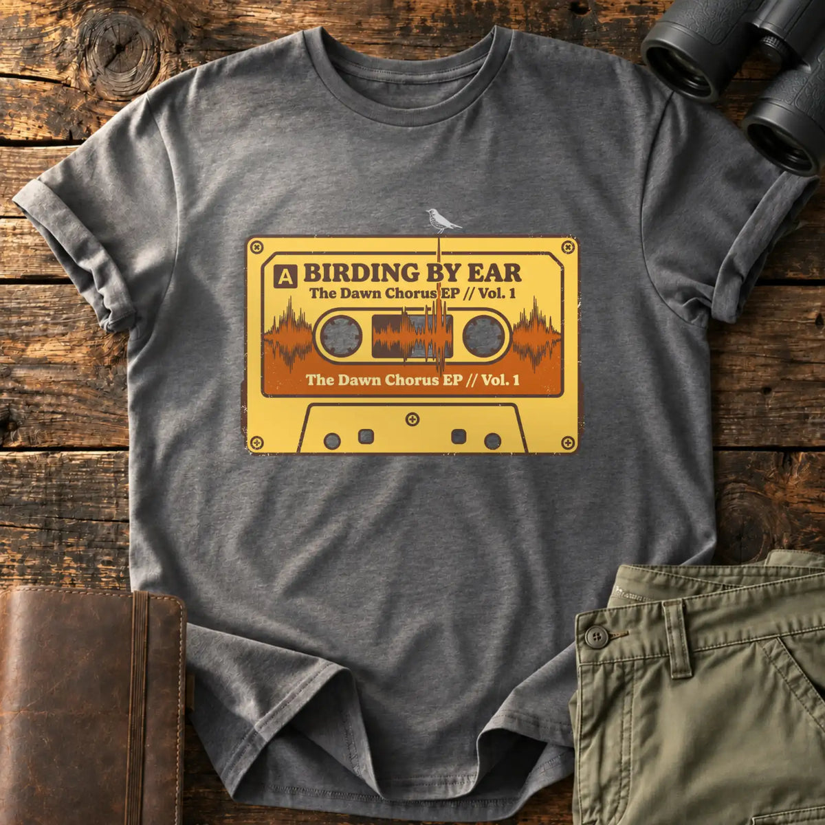 Dawn Chorus Cassette Tee — Charcoal