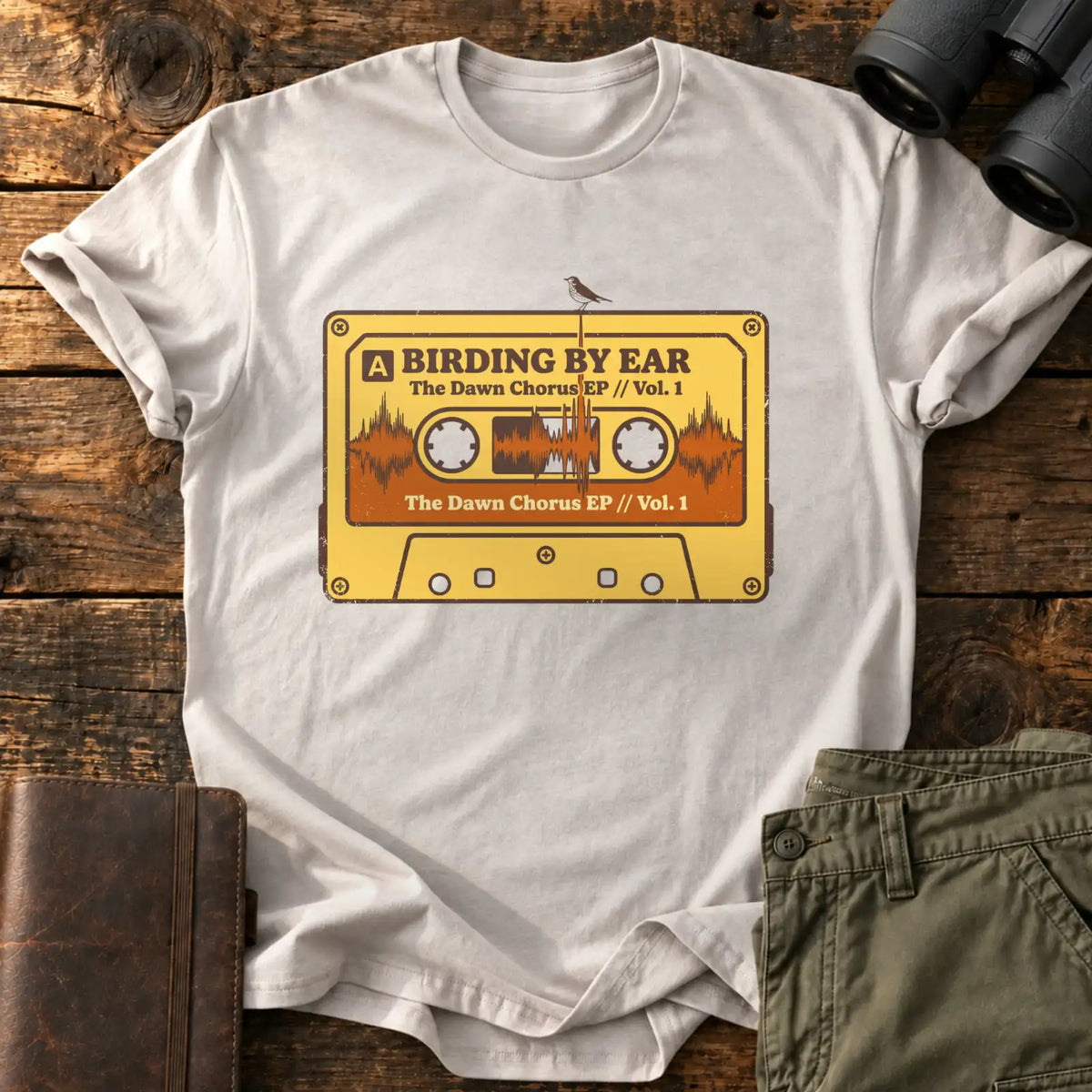 Dawn Chorus Cassette Tee — Ice Grey