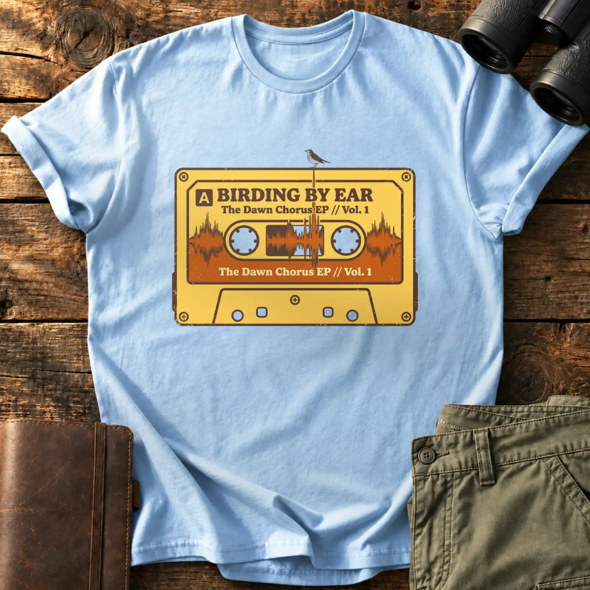 Dawn Chorus Cassette Tee — Light Blue