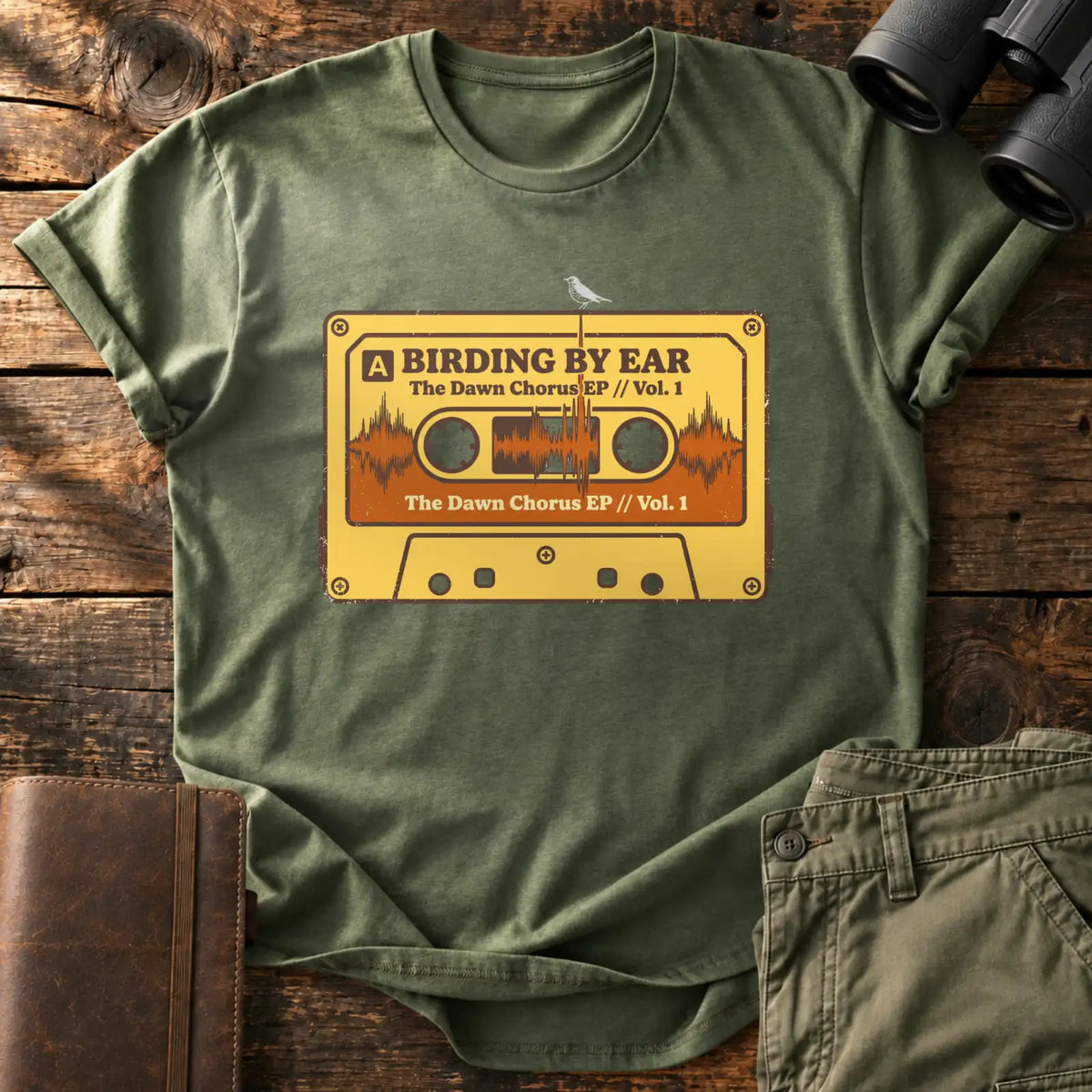 Dawn Chorus Cassette Tee — Military Green