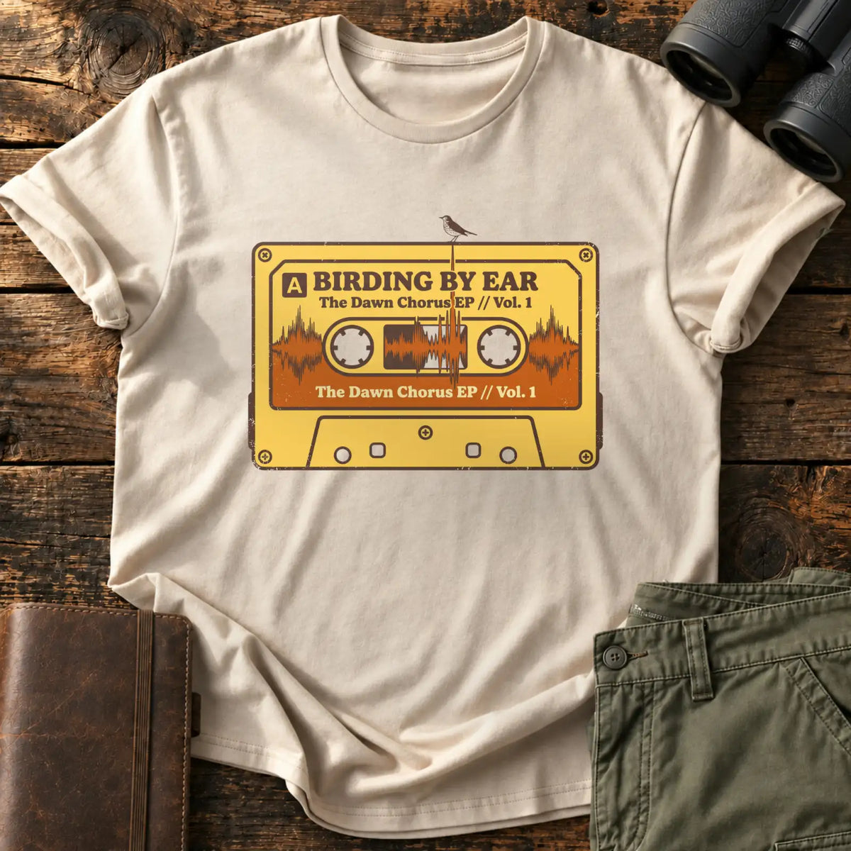 Dawn Chorus Cassette Tee — Sand
