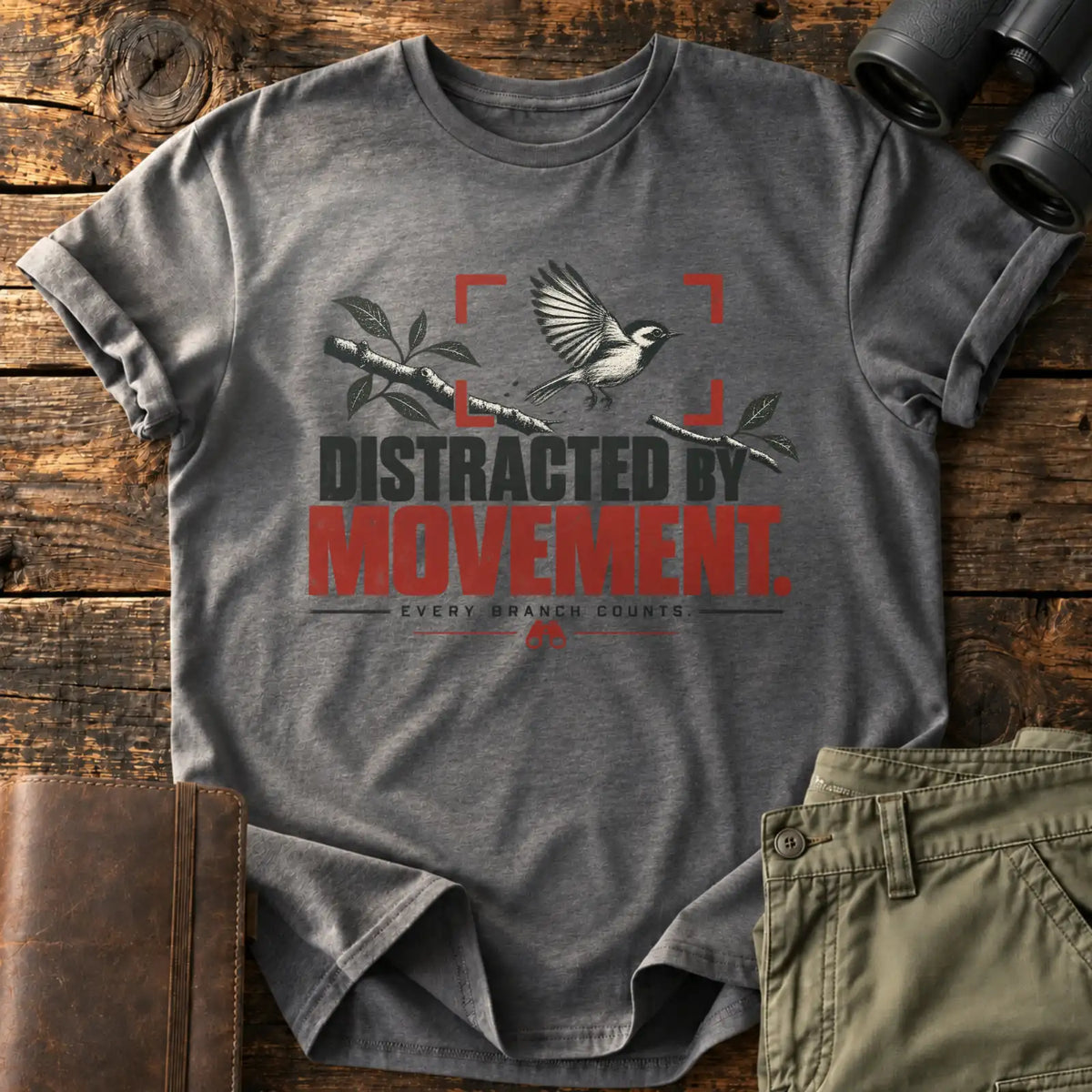 Distracted by Movement. Tee — Charcoal