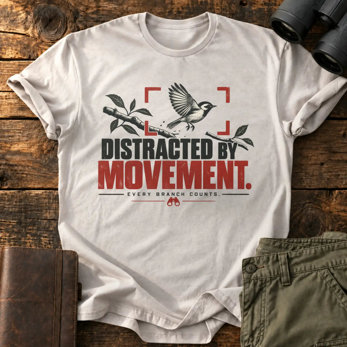 Distracted by Movement. Tee — Ice Grey
