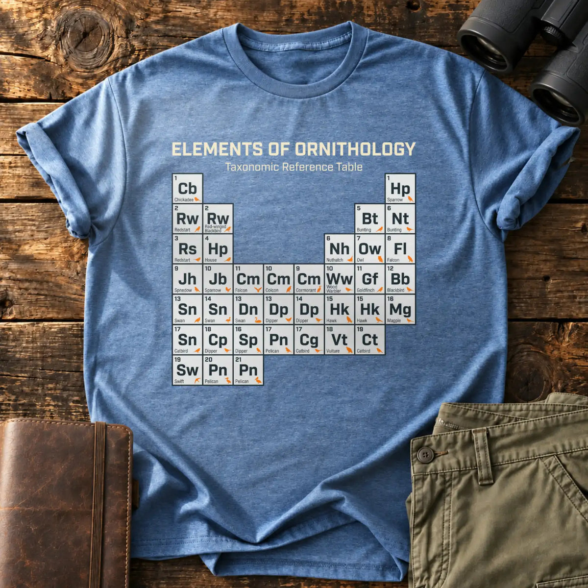 Elements of Ornithology Tee — Heather Indigo