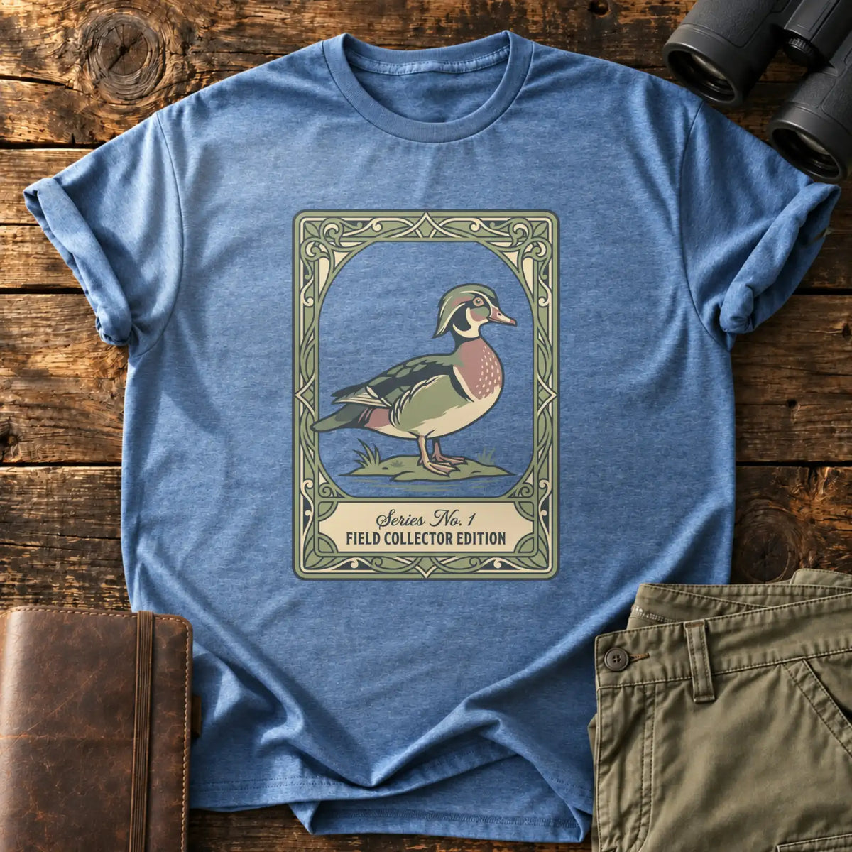 Field Collector Wood Duck Tee — Heather Indigo