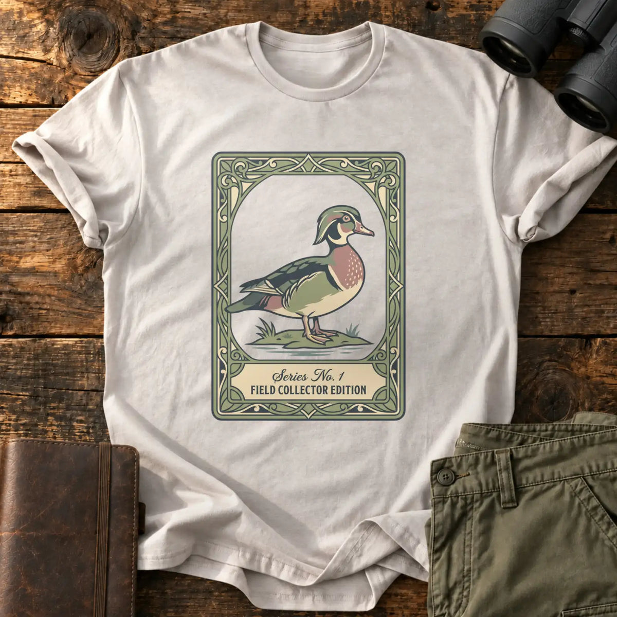 Field Collector Wood Duck Tee — Ice Grey