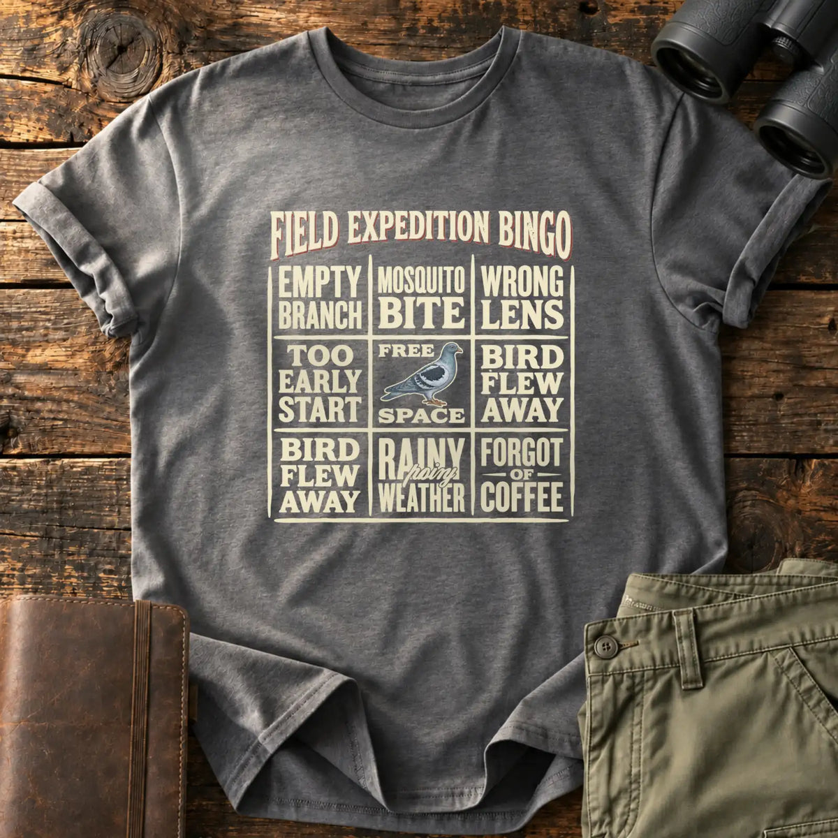 Field Expedition Bingo Tee — Charcoal
