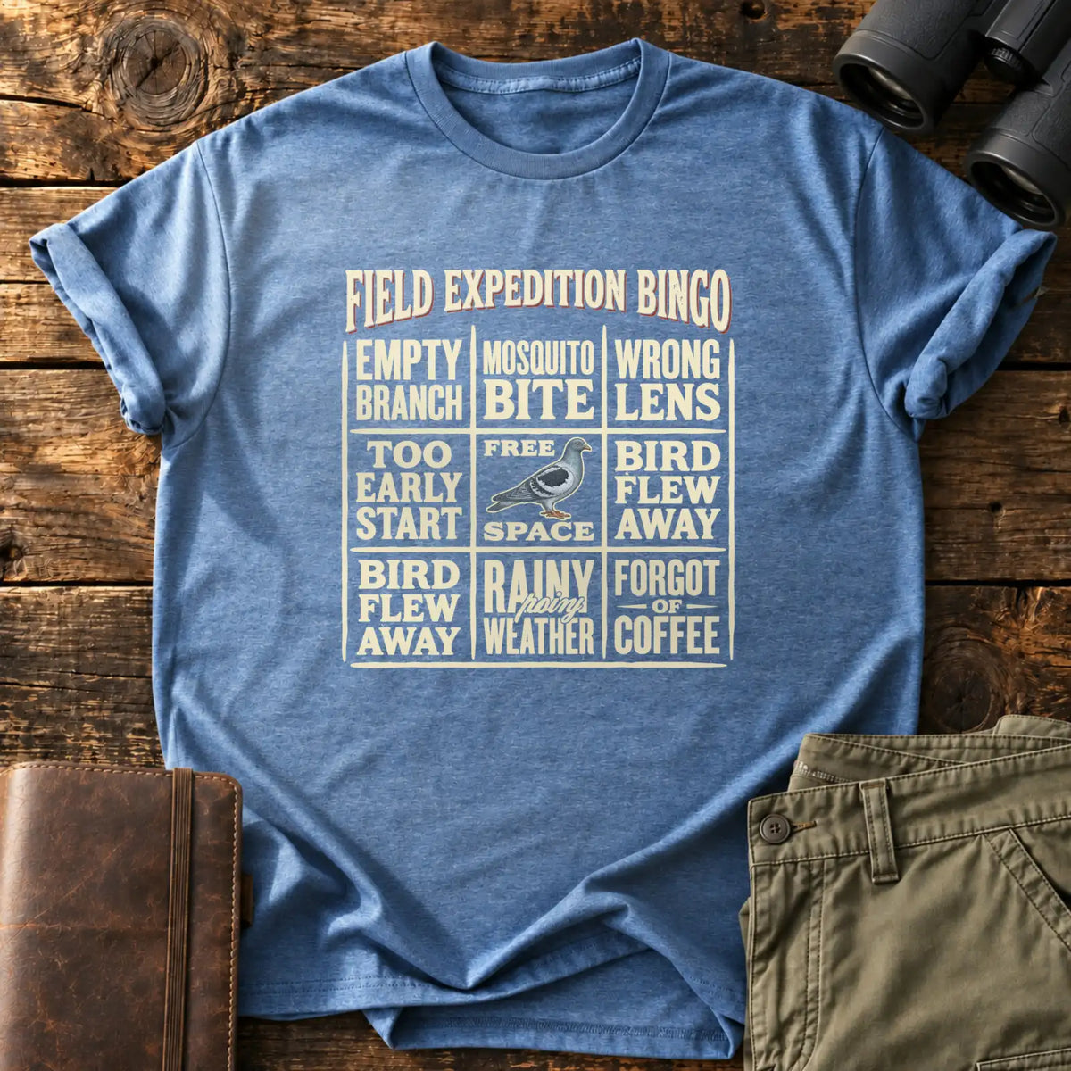 Field Expedition Bingo Tee — Heather Indigo