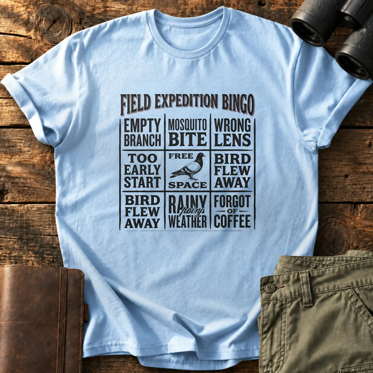 Field Expedition Bingo Tee — Light Blue