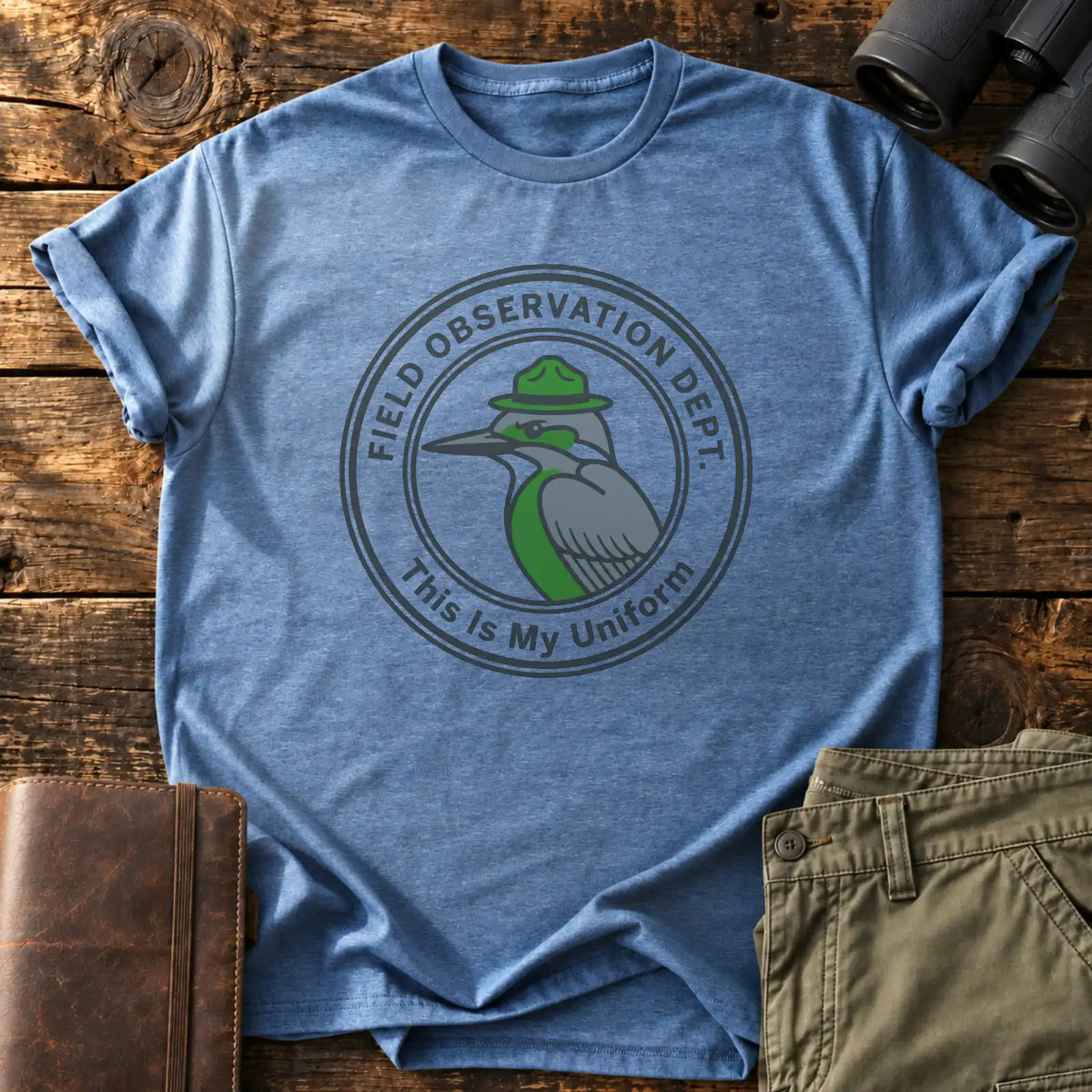 Field Observation Dept. Tee — Heather Indigo