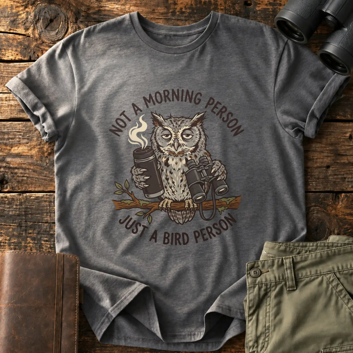 Just a Bird Person Tee — Charcoal