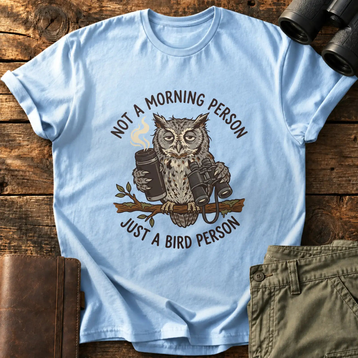 Just a Bird Person Tee — Light Blue