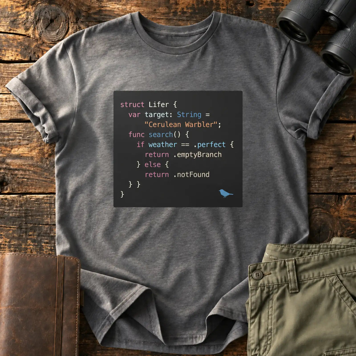 Lifer Search Code Tee — Charcoal