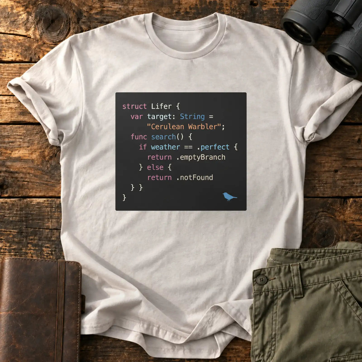 Lifer Search Code Tee — Ice Grey