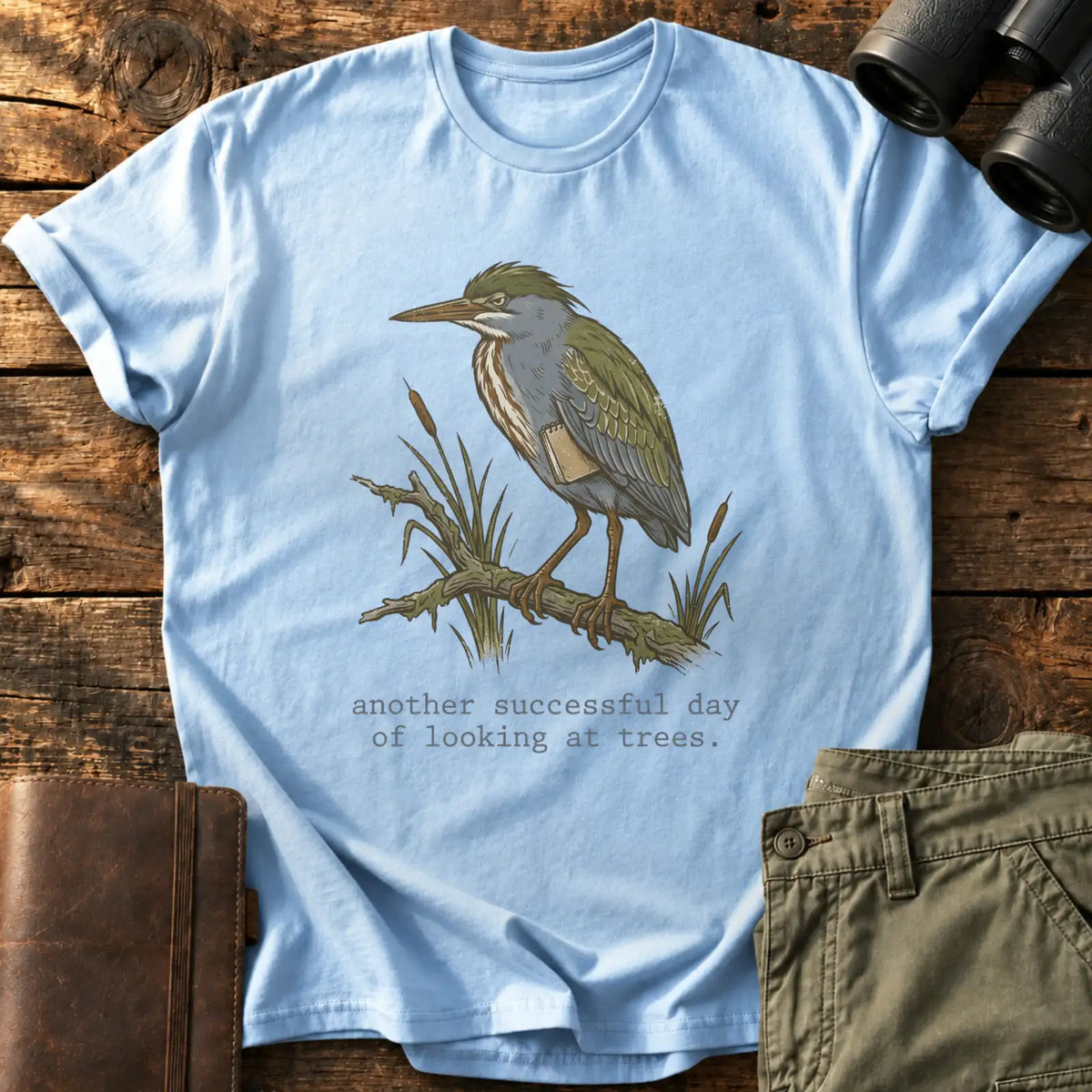 Looking at Trees Tee — Light Blue