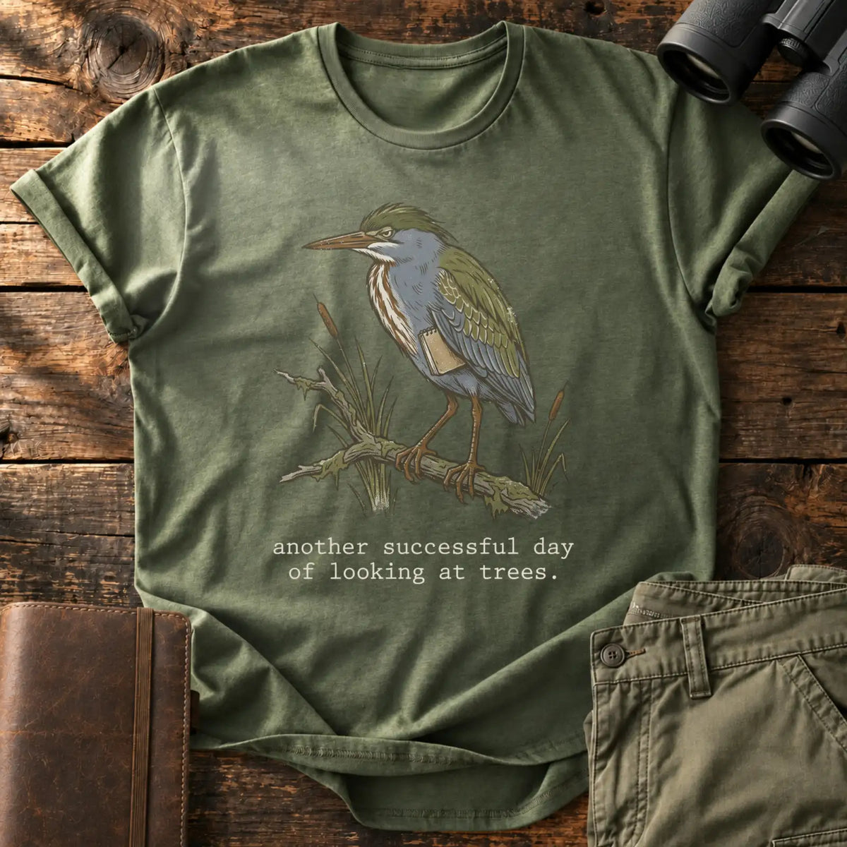 Looking at Trees Tee — Military Green