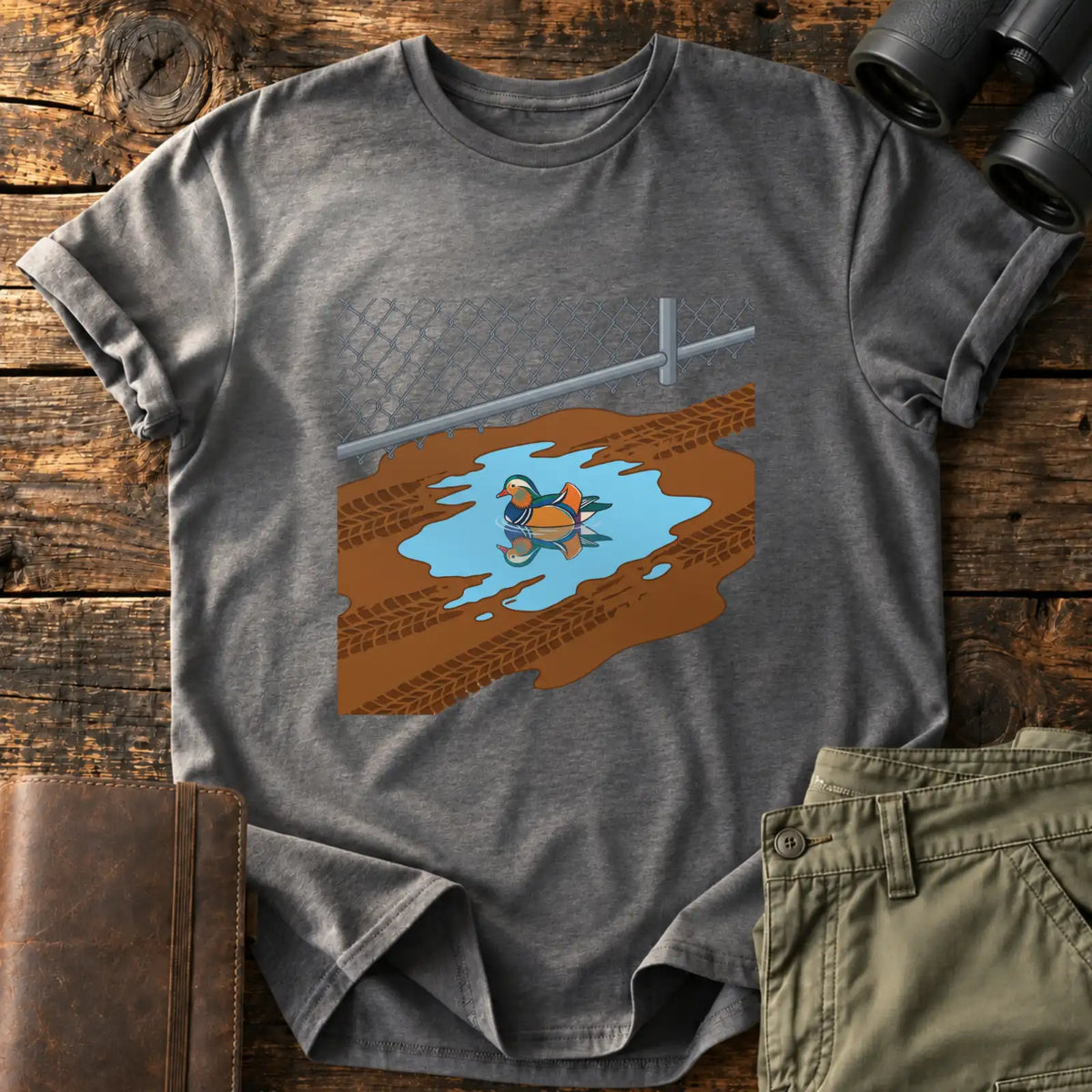 Muddy Puddle Duck Tee — Charcoal