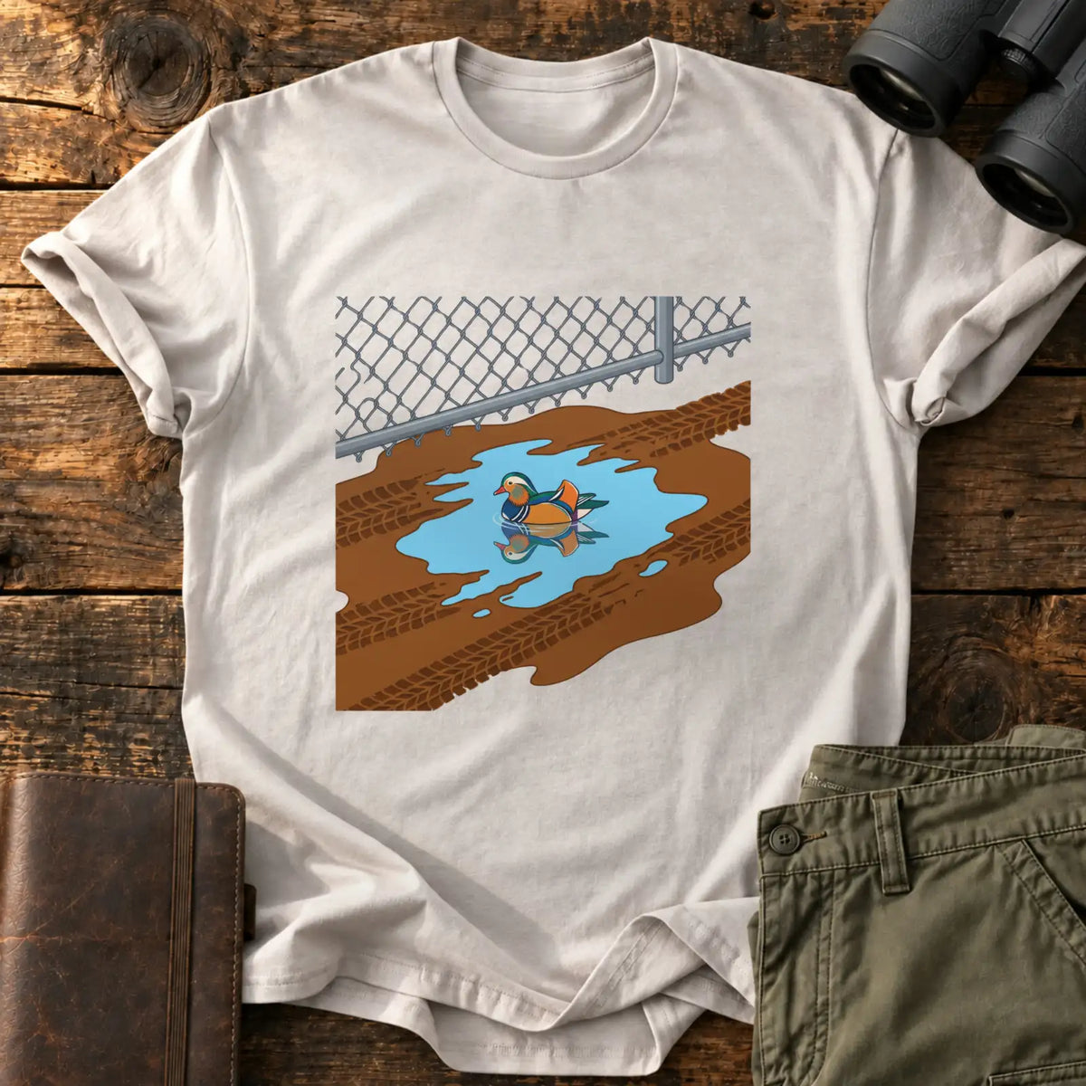 Muddy Puddle Duck Tee — Ice Grey