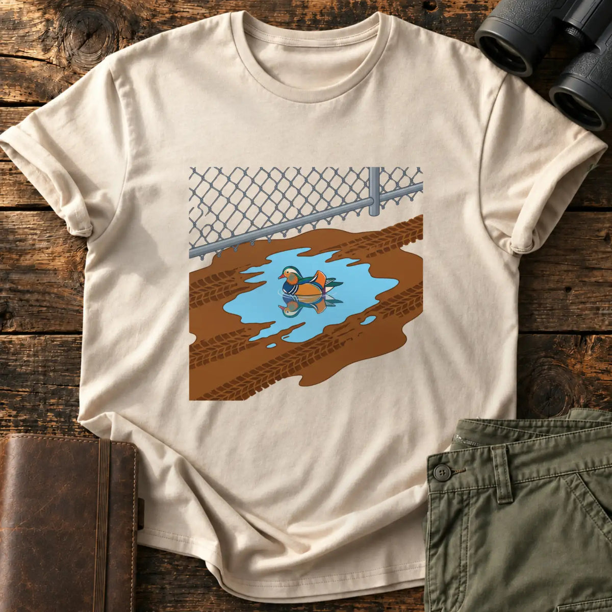 Muddy Puddle Duck Tee — Sand