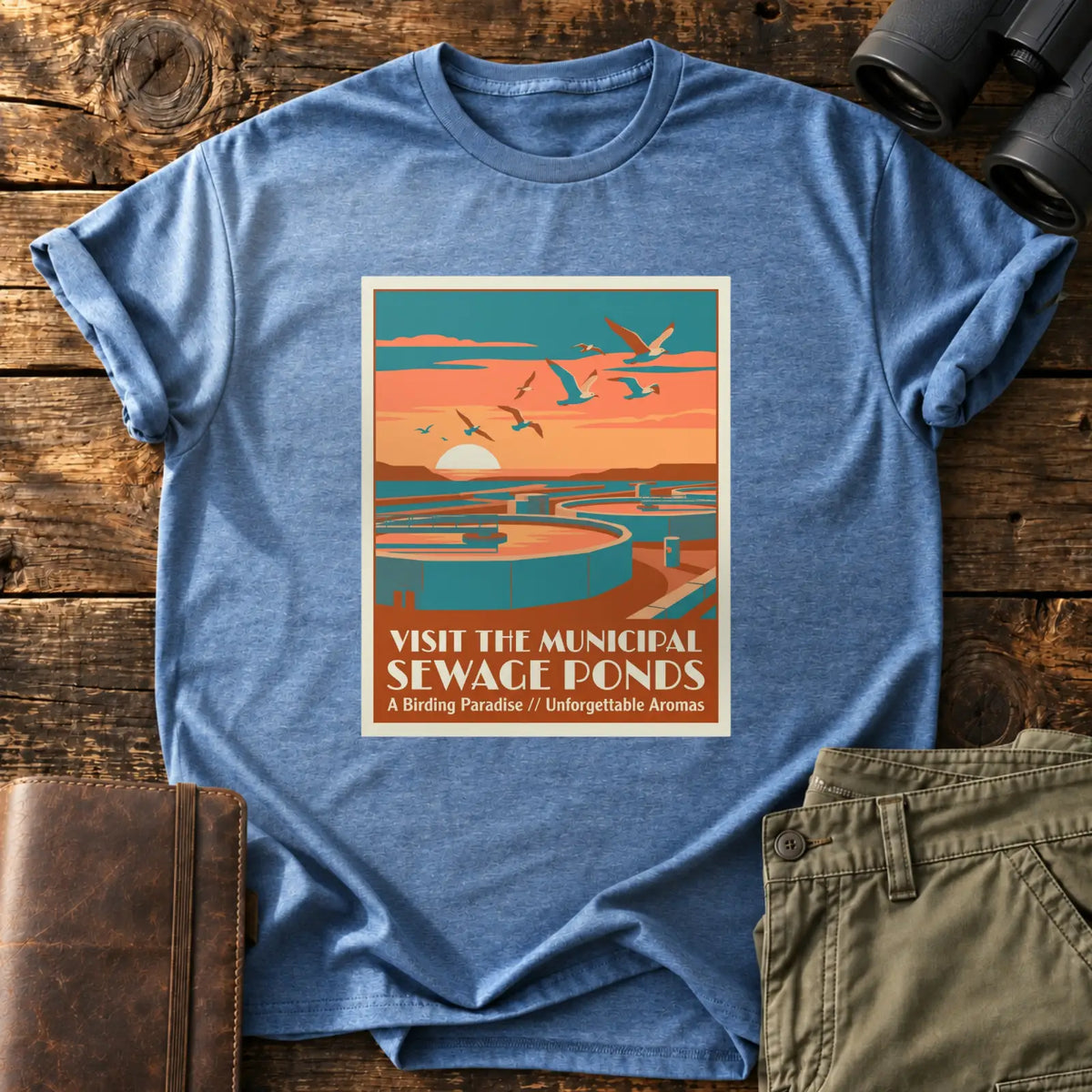 Municipal Sewage Ponds Tee — Heather Indigo