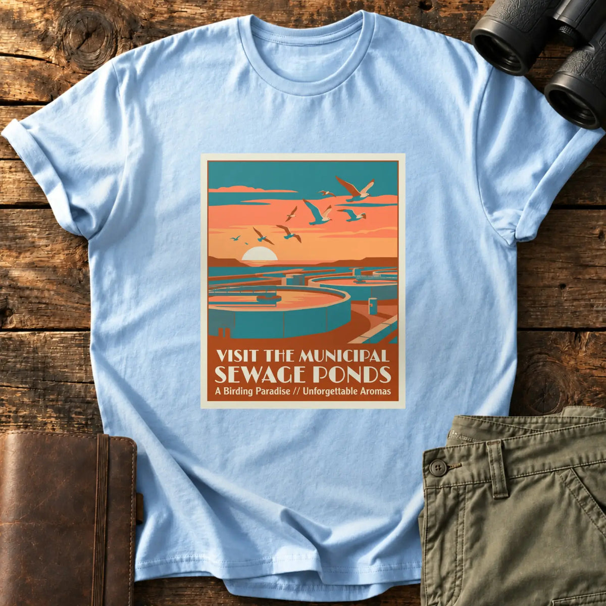 Municipal Sewage Ponds Tee — Light Blue