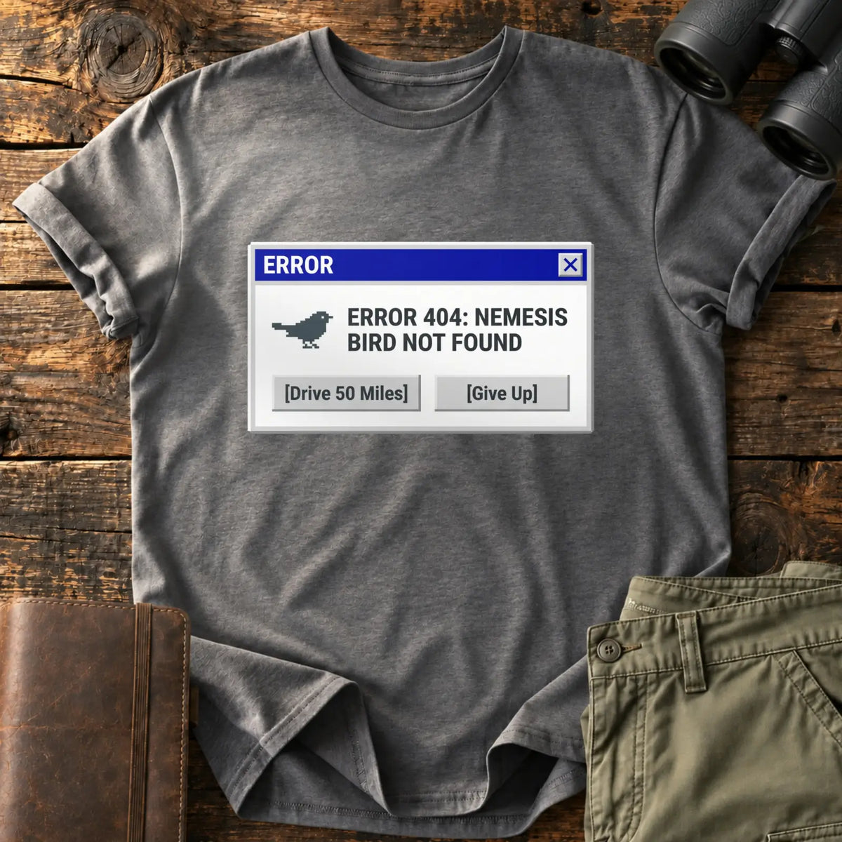 Nemesis Bird Not Found Tee — Charcoal