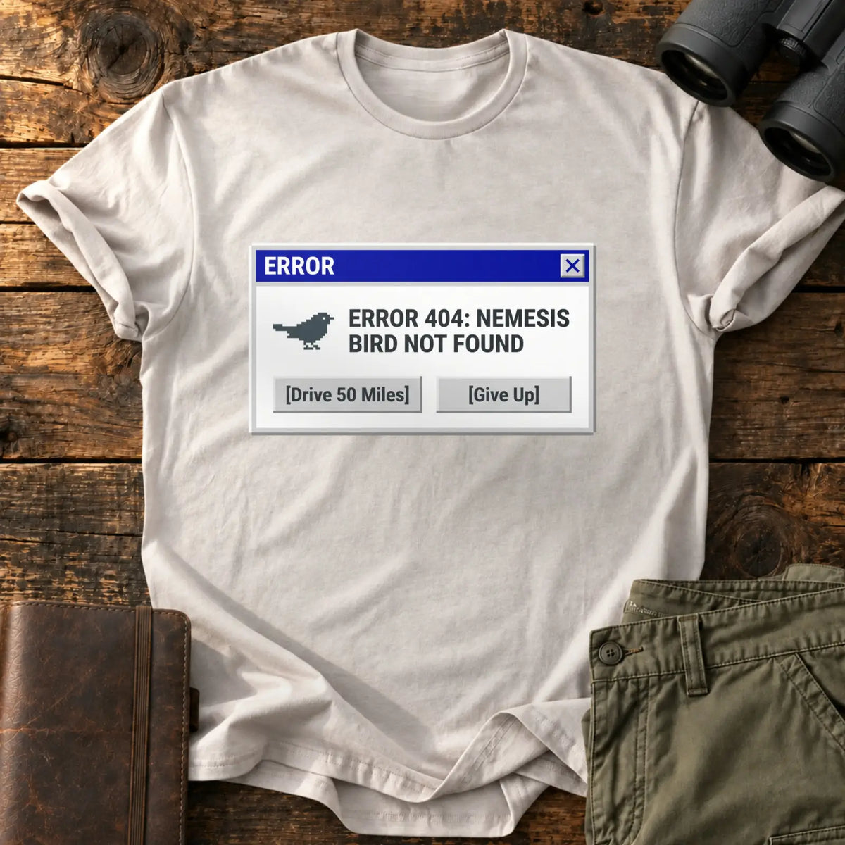 Nemesis Bird Not Found Tee — Ice Grey