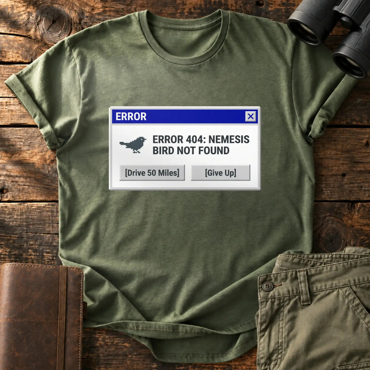 Nemesis Bird Not Found Tee — Military Green