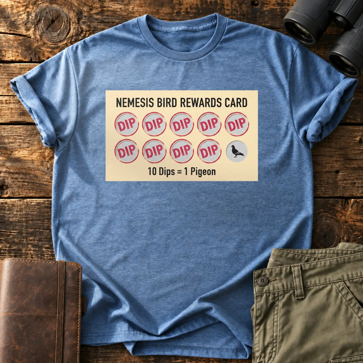 Nemesis Rewards Card Tee — Heather Indigo