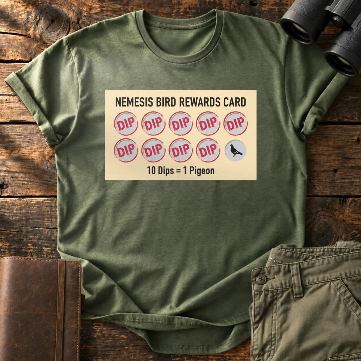Nemesis Rewards Card Tee — Military Green