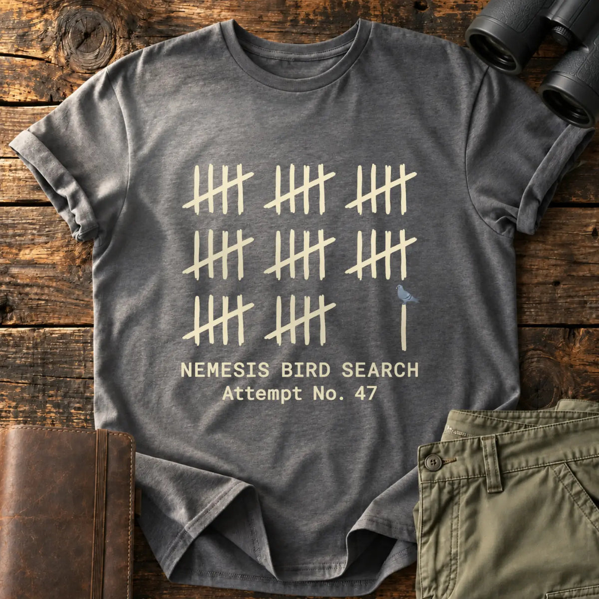 Nemesis Search No. 47 Tee — Charcoal
