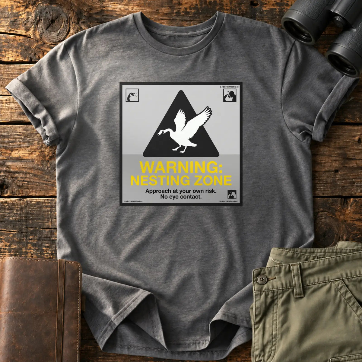 Nesting Zone Warning Tee — Charcoal