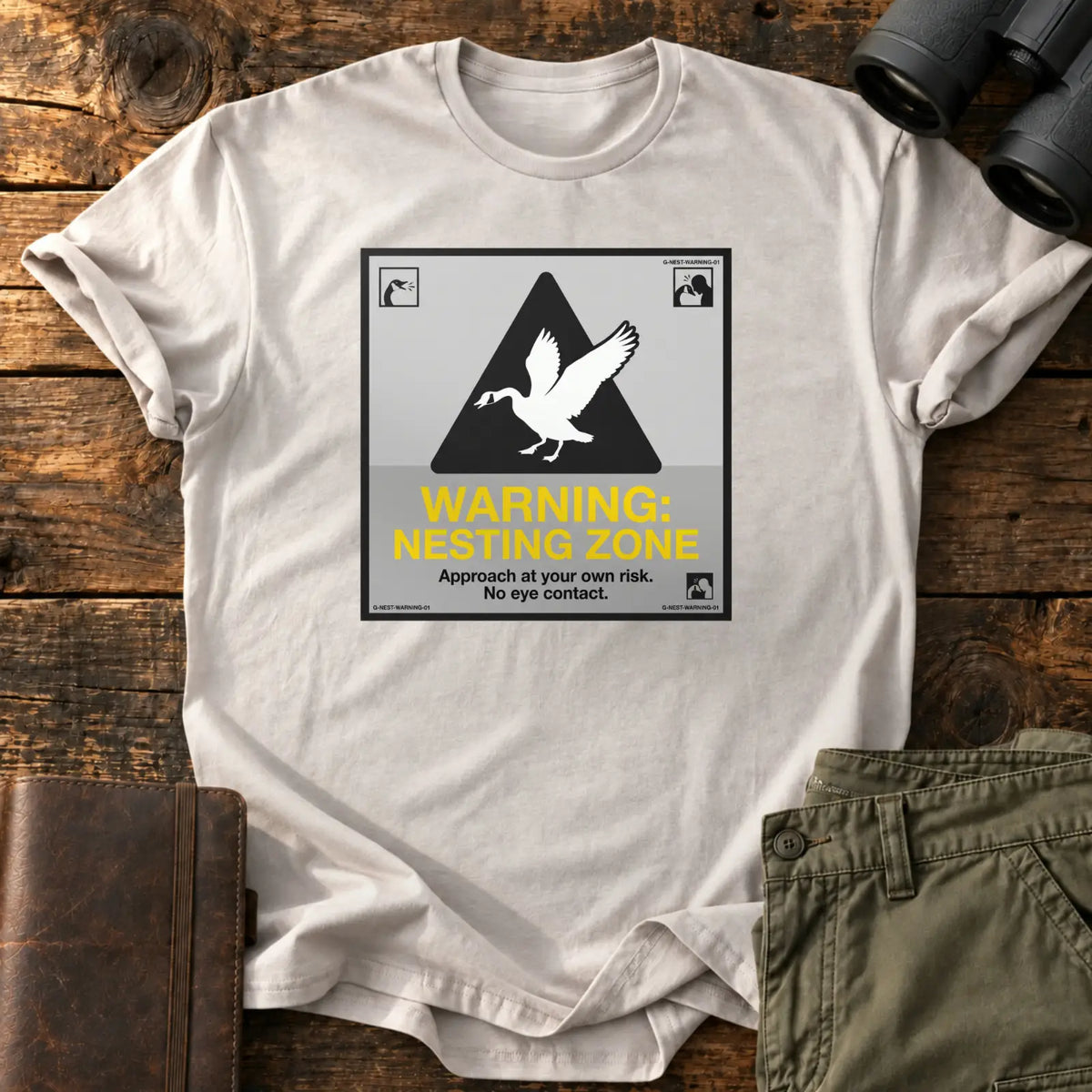 Nesting Zone Warning Tee — Ice Grey