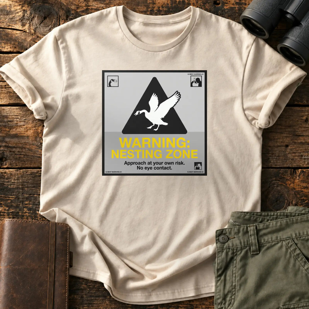 Nesting Zone Warning Tee — Sand