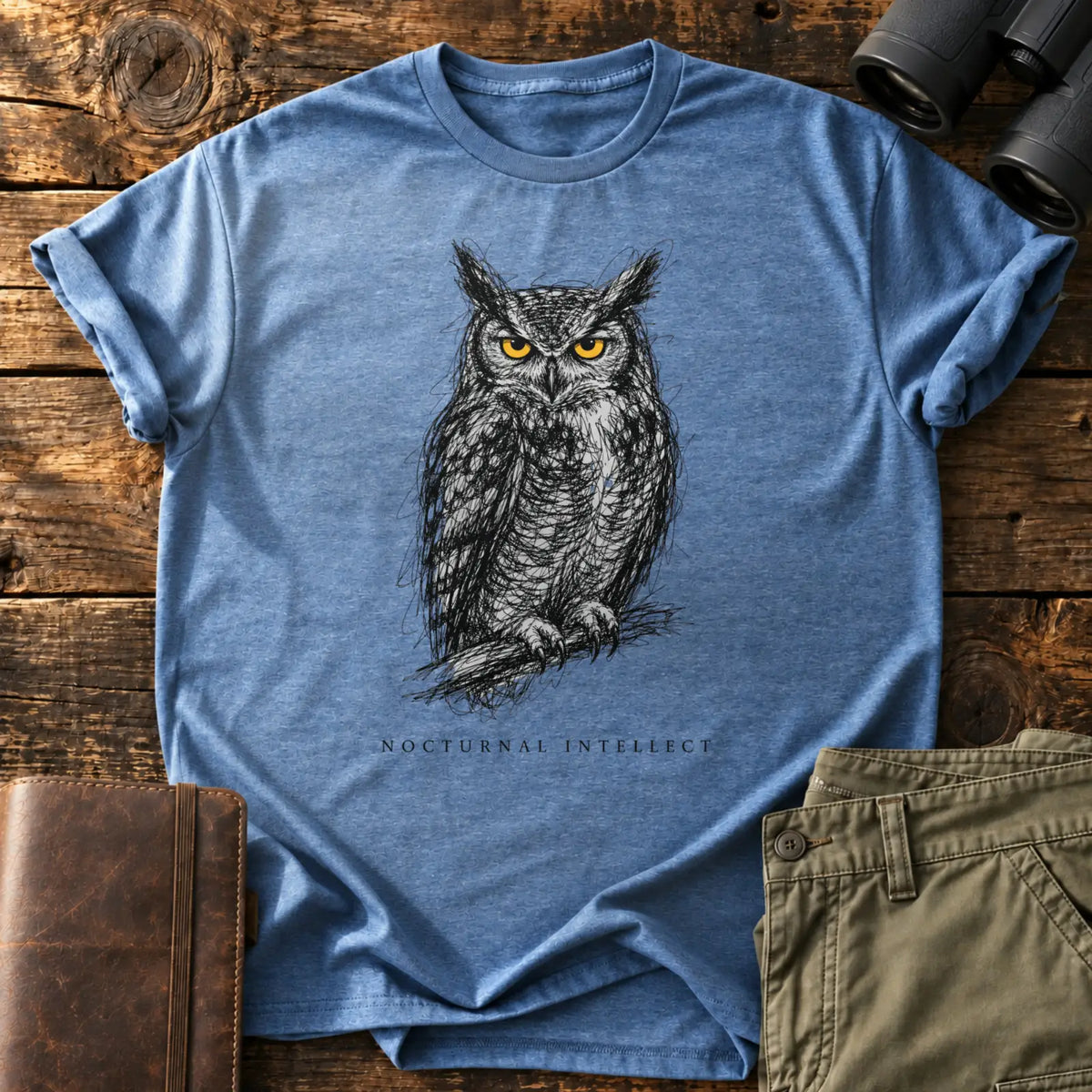 Nocturnal Intellect Tee — Heather Indigo