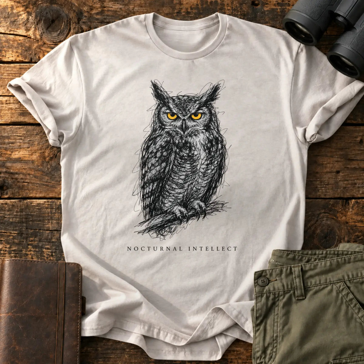 Nocturnal Intellect Tee — Ice Grey