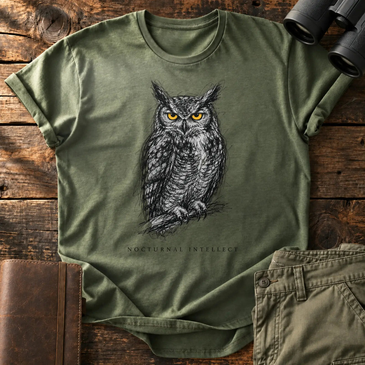 Nocturnal Intellect Tee — Military Green