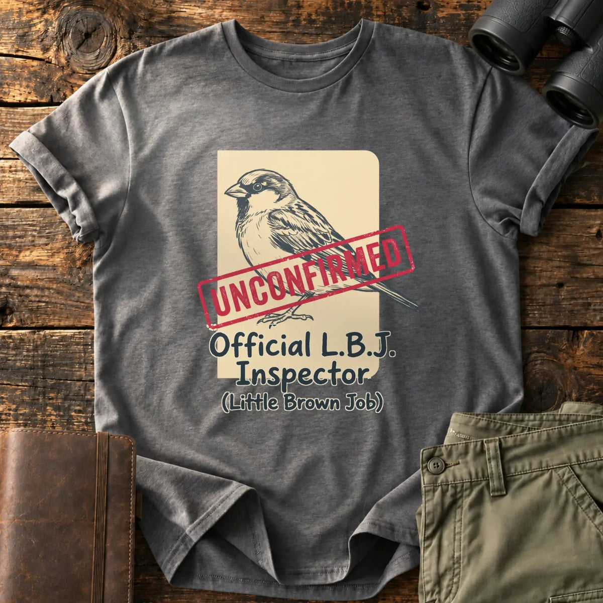 Official L.B.J. Inspector Tee — Charcoal