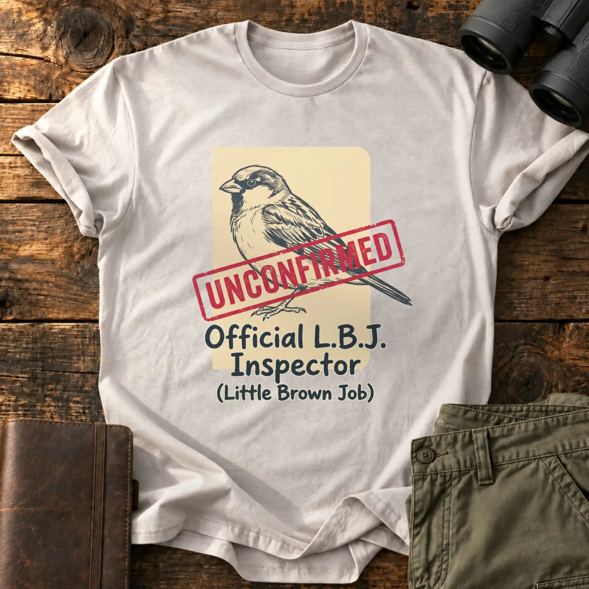 Official L.B.J. Inspector Tee — Ice Grey